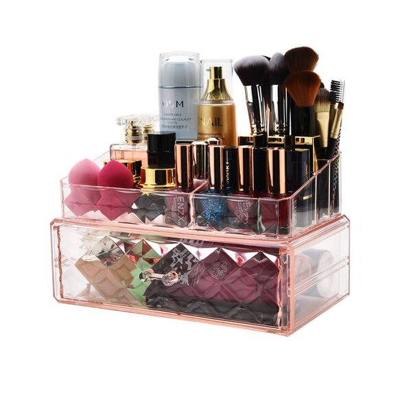 Women's Makeup Organizer Acrylic Cosmetic Storage Drawers and Jewelry Display - Picture 4 of 5